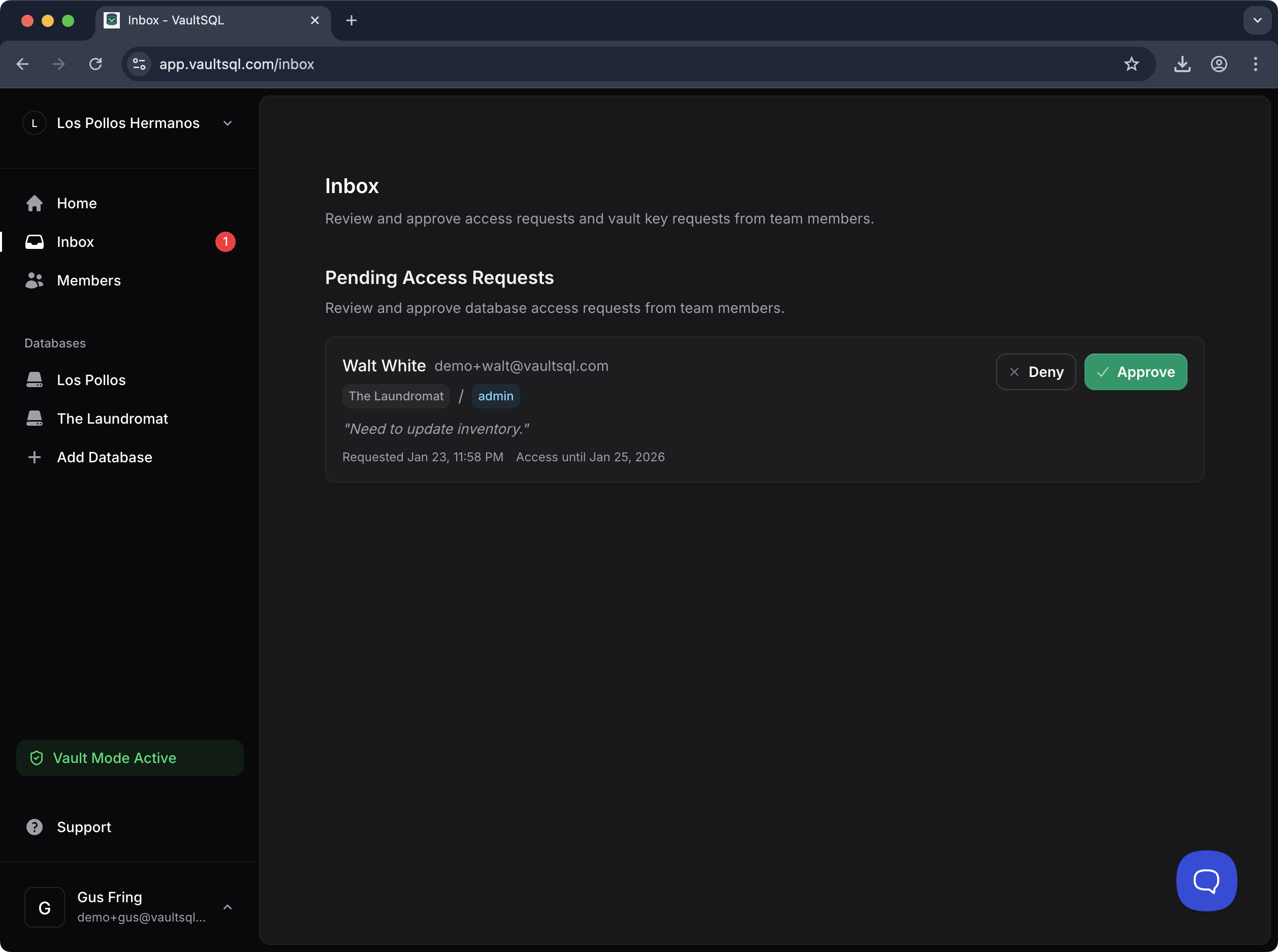Access request workflow